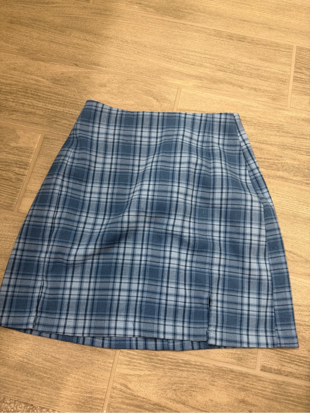 Brandy Melville Blue Plaid Mini Skirt